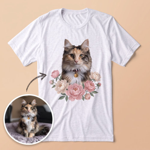 Before/after: the personalized t-shirt with your pet's portrait