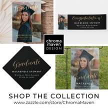 Elegant Simple Gold Script Photo Graduation Suite