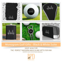 Golf Clubhouse Monogram Collection — Black & Gray