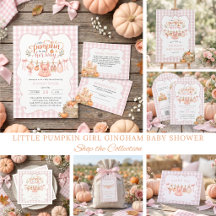 Little Pumpkin Girl Pink Gingham Baby Shower