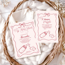 Doodle Hand Drawn Bow Baby Shower