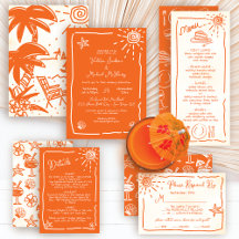 Sunny Tropical Hand drawn Wedding