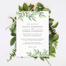Boho Watercolor Greenery Wedding