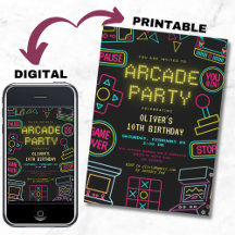 Any year arcade game birthday