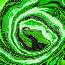 Lime Green and Black Marble like Swirls Fluid Art