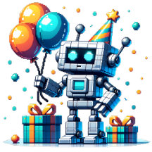 Pixel Art Robot Themed Boy's Birthday Party
