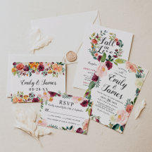 Rustic Burgundy Fall Floral Wedding Collection