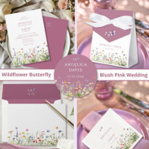 Blush pink Wildflowers and Butterflies Wedding