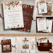 Fall Autumn Leaves Rustic Country Boho Wedding