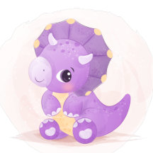 Cute Purple Dinosaur Girl Baby Shower 