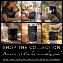 Mom Gifts Under $30 White Script Mom Established