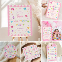 Pastel Colorful Gem Birthday Party