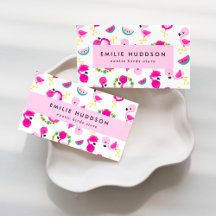 Pattern Of Flamingos Business Cards Collection