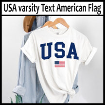 USA varsity Text American Flag 