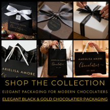 Elegant Black & Gold Chocolatier Packaging
