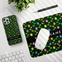 Colorfull flowers Green, Black Collection