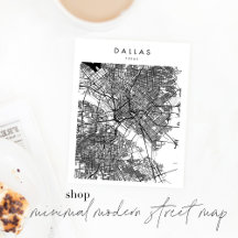 Minimal Modern Street Map Art Prints