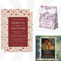 Cute Tulip Flower Wedding Invitation & Essentials