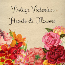 Vintage Valentine Hearts and Flowers