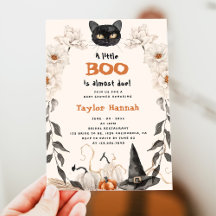 Watercolor A Little Boo Halloween Baby Shower