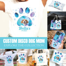 Dog Mom Glitter Photo Paw
