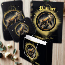 Cosmic elegance, the golden, black whale 