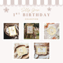 Yellow Gingham Silly Goose 1st Birthday