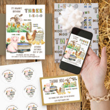 Three-i-e-i-o Farm Theme 3rd Birthday Party