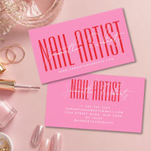 Nail artist business cards