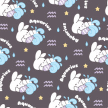 Aquarius Dreams: Zodiac Bunny Pattern II