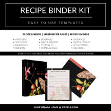 Recipe Binder Kit   Black Botanical Butterfly