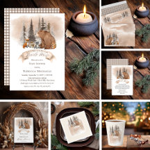 Woodland Bear  Animals Bearly Wait Boy Baby Shower