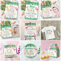 Tropical Summer Beach Luau 1st Birthday