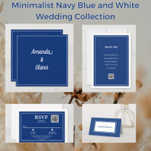 Minimalist Navy Blue and White Wedding Collection
