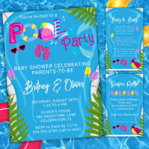 Girl Baby Shower Pool Party for Summer