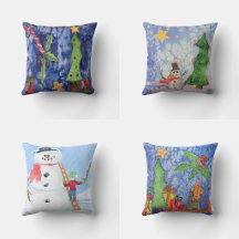 Throw Pillows With Christmas Themed Designs 