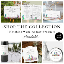 Fun Colorful Floral Dinosaur Wedding Decor