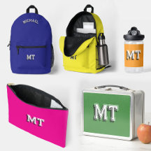 Back to School Monogrammed Student Items Supplies
