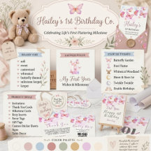 Elegant Watercolor Butterfly Girl 1st Birthday