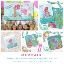 Mermaid Party Invitations Decor Supplies & Gifts