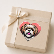 Cute Retro Shih Tzu Dog Heart