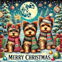 Vintage Christmas Terrier Yorkshire Collection