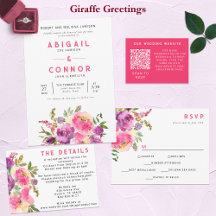 Fun Vibrant Violet Fuchsia Floral Wedding