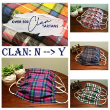 Plaid Tartan Face Mask Clan N-->Y