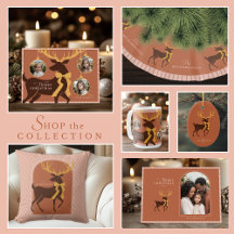 Terracotta + Blush Pink Elegant Reindeer Christmas