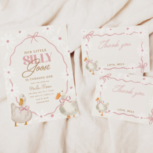 Convite Aniversário do Bobo Rosa Ganso do Arco