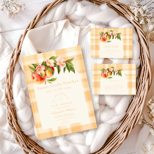 Convite Chá de fraldas de Pêssegos Doce