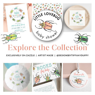 Cartão De Informações Livros de Chá de fraldas de Insetos de Amor para S