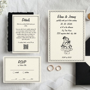 Convite Casamento Francês De Desenho De Mão Desenho De Esc