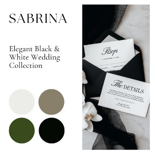Convite Casamento Retro Elegante Preto e Branco